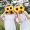 80 Pcs Summer Sunflowers – 4.1" Yellow Artificial Flower Heads with Stems for DIY Projects & Seasonal Home Decor Floral Arrangements